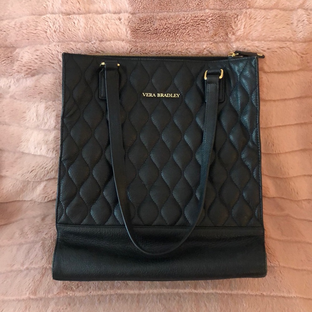 Vera Bradley Leather Nora Tote Black